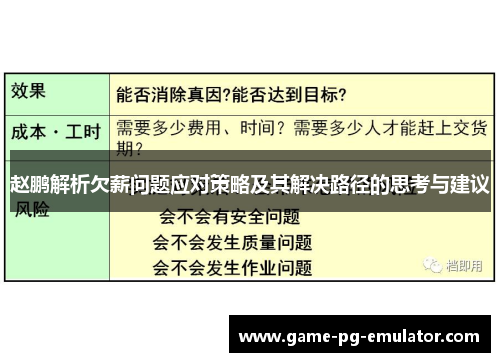 赵鹏解析欠薪问题应对策略及其解决路径的思考与建议