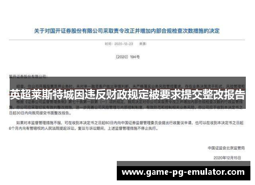 英超莱斯特城因违反财政规定被要求提交整改报告